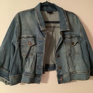 Torrid cropped denim jacket, 3/4 sleeves